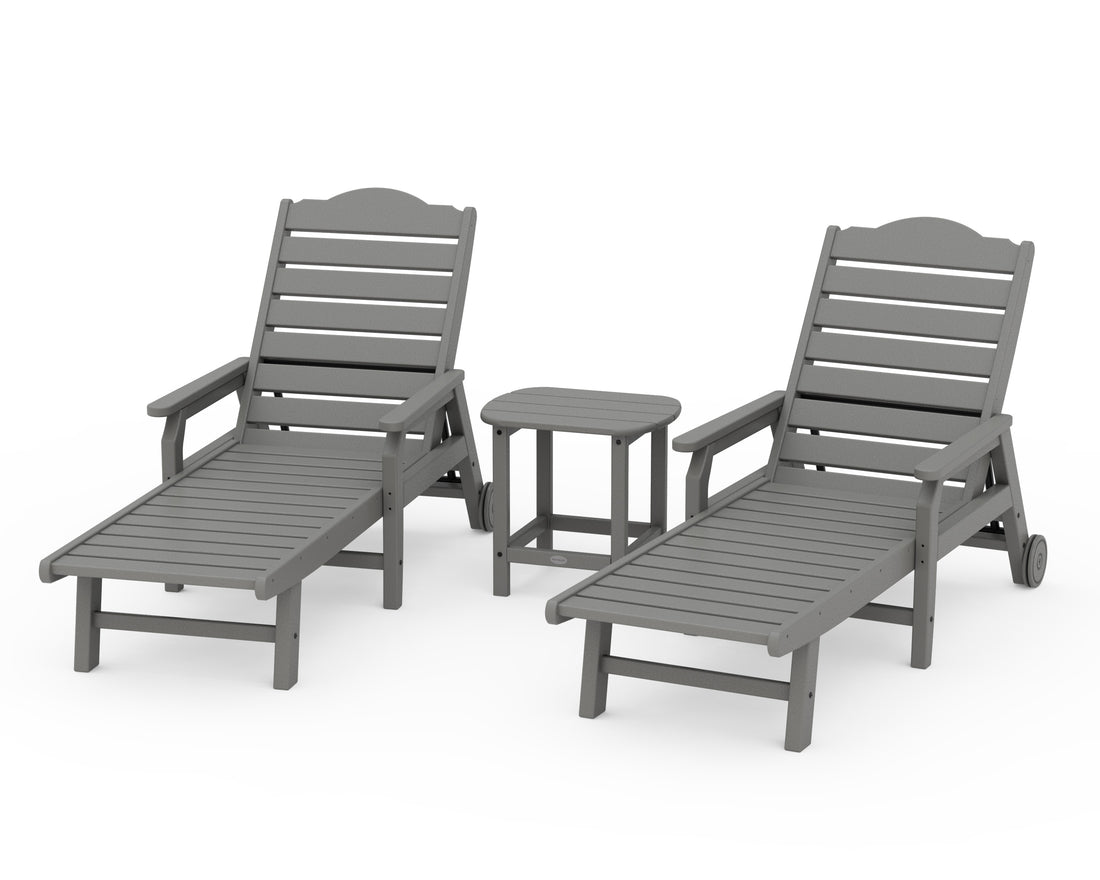 POLYWOOD Draper James Savannah 3-Piece Chaise Lounge Set in Slate Grey