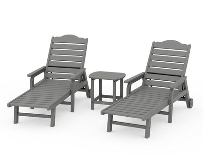 POLYWOOD Draper James Savannah 3-Piece Chaise Lounge Set in Slate Grey