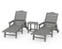 POLYWOOD Draper James Savannah 3-Piece Chaise Lounge Set in Slate Grey