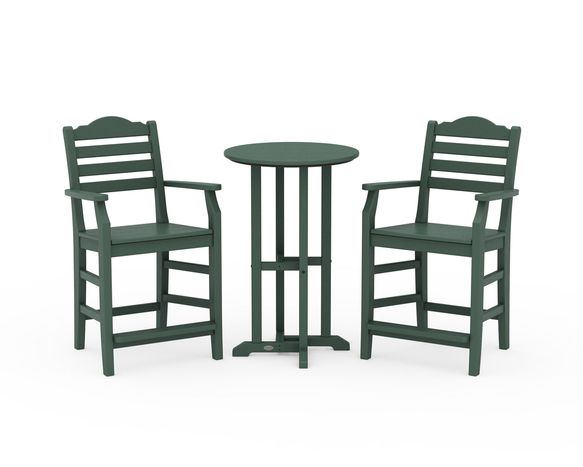 POLYWOOD Savannah 3-Piece Farmhouse Counter Set in Green