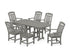 POLYWOOD Cottage Arm Chair 7-Piece Dining Set in Slate Grey