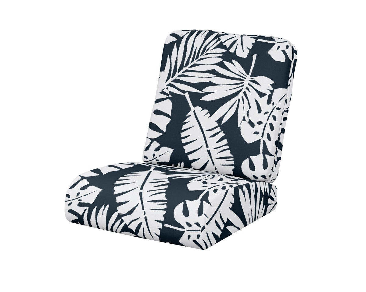 POLYWOOD Club Seat/Back Cushion in Leaf Marine Indigo