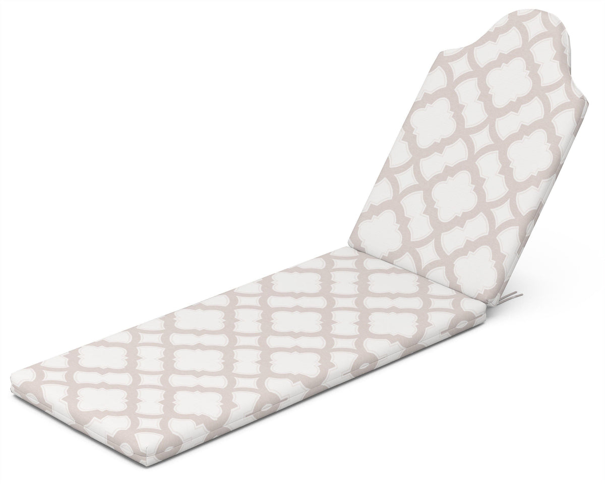 POLYWOOD Chaise Cushion in Trellis Dune Burlap