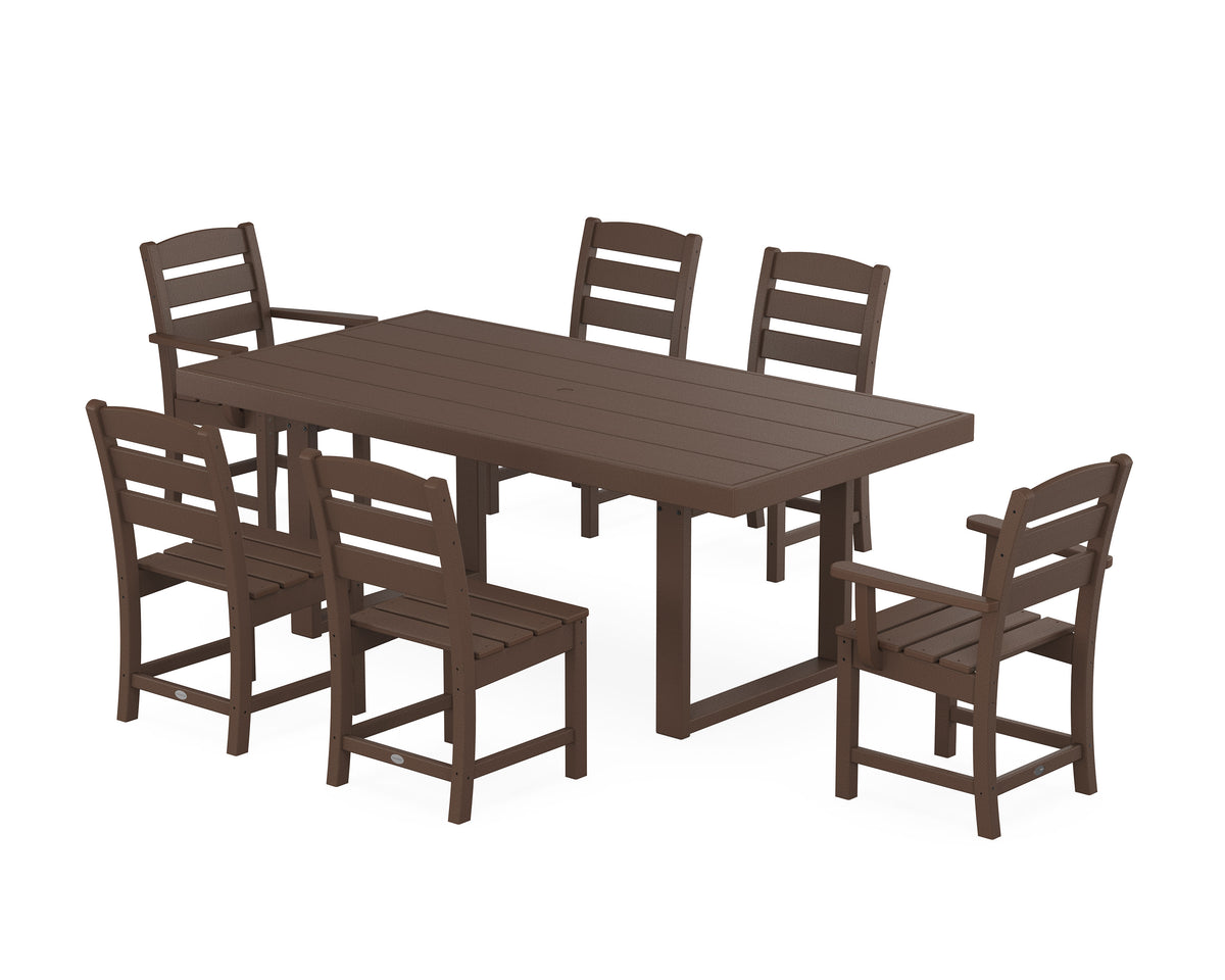 POLYWOOD Lakeside 7-Piece Dining Set - 39" x 78" Table in Mahogany
