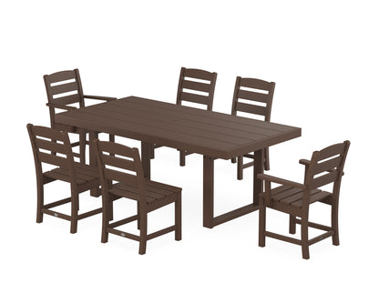 POLYWOOD Lakeside 7-Piece Dining Set - 39" x 78" Table in Mahogany