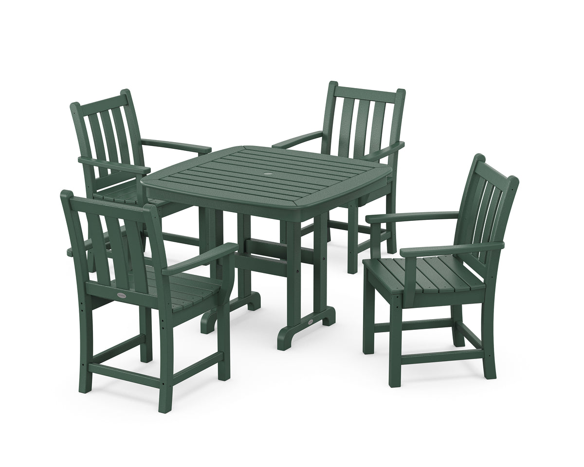 POLYWOOD Traditional Garden 5-Piece Dining Set in Green