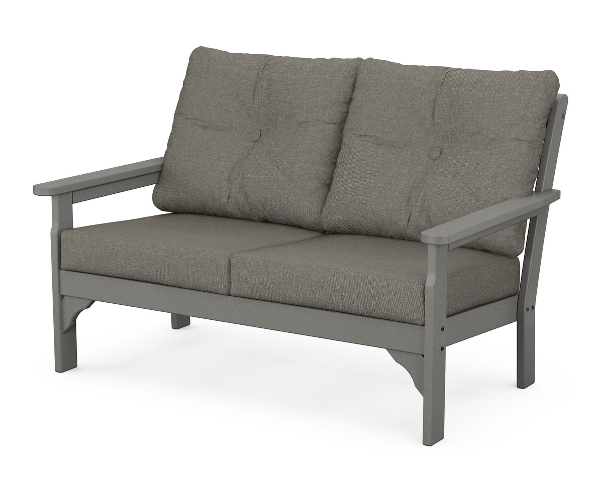 POLYWOOD Vineyard Deep Seating Loveseat in Slate Grey / Blend Coal