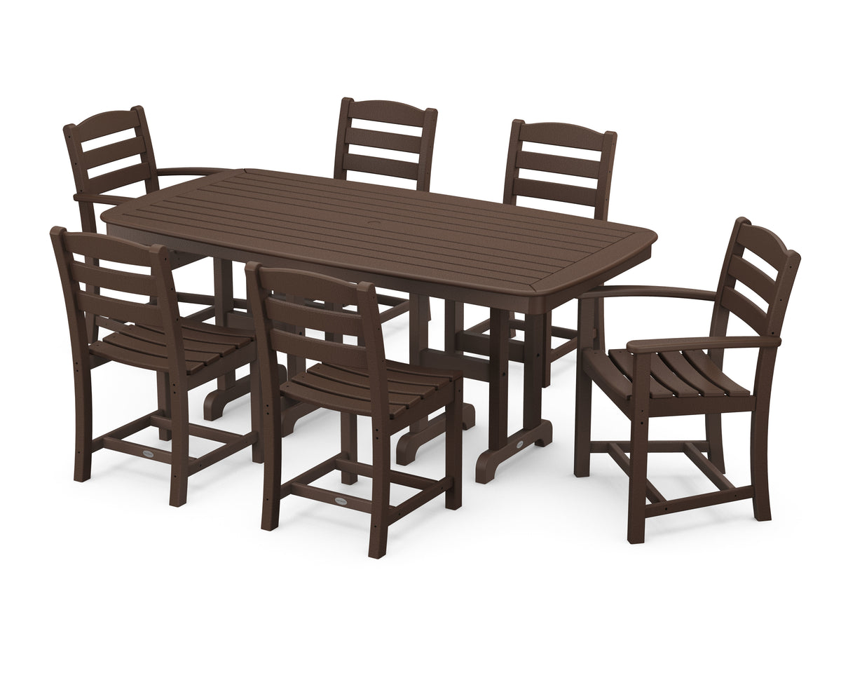 POLYWOOD La Casa Café 7-Piece Dining Set in Mahogany