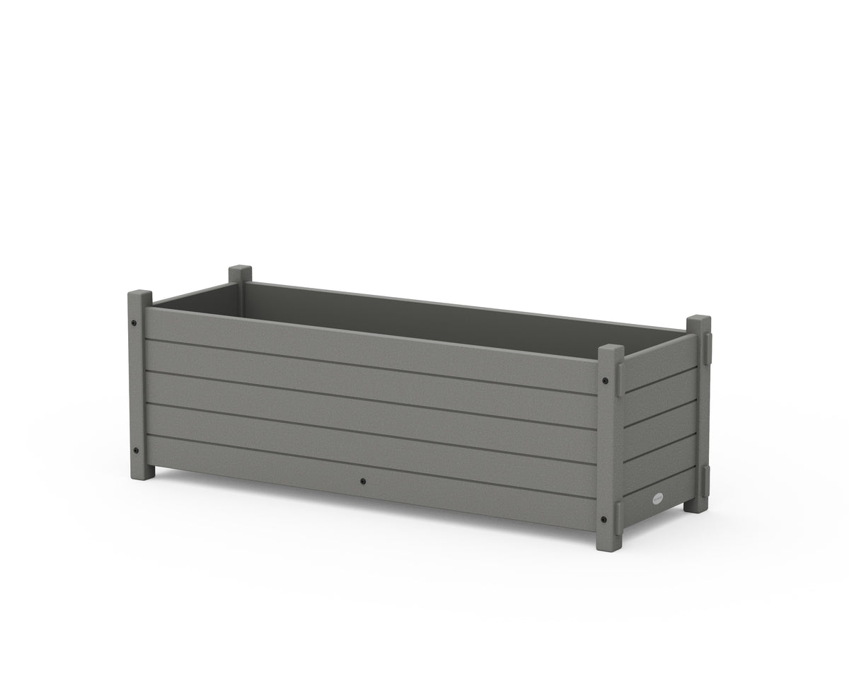 POLYWOOD Nautical Rectangle Triple Planter Box in Slate Grey