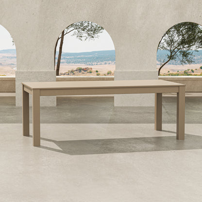 POLYWOOD 84" Parsons Dining Table in Vintage Sahara in an outdoor setting