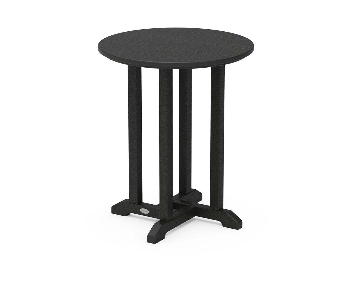 POLYWOOD Contempo 24" Round Dining Table in Black