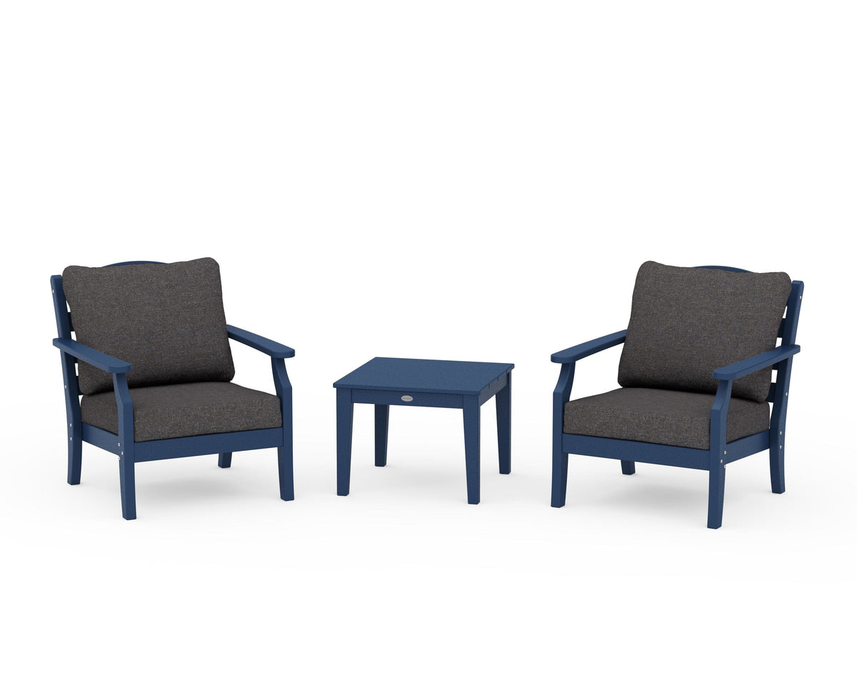 POLYWOOD Savannah 3-Piece Deep Seating Set in Navy