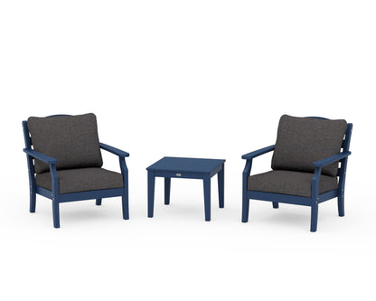 POLYWOOD Savannah 3-Piece Deep Seating Set in Navy