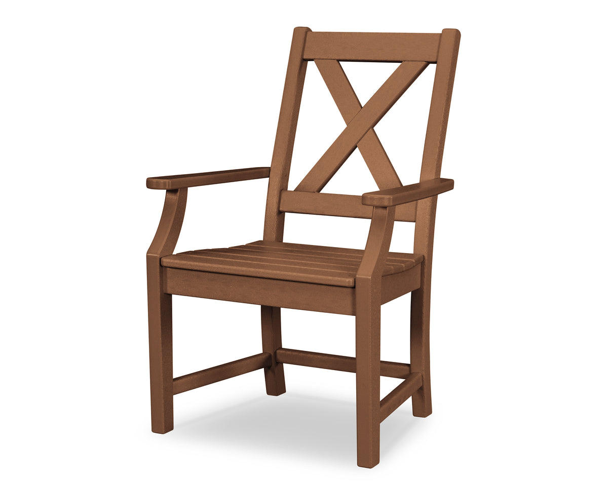 POLYWOOD Braxton Dining Arm Chair in Teak