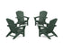 POLYWOOD 4-Piece Nautical Grand Adirondack Chair Conversation Set in Green