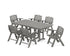 POLYWOOD Nautical Lowback 7-Piece Farmhouse Dining Set in Slate Grey