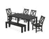 POLYWOOD Braxton 6-Piece Parsons Dining Set with Bench in Black