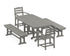 POLYWOOD La Casa Café 5-Piece Dining Set with Benches - 37" x 72" Table in Slate Grey