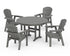 POLYWOOD Seashell 5-Piece Round Farmhouse Dining Set in Slate Grey
