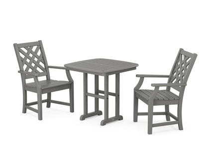 POLYWOOD Wovendale 3-Piece Dining Set in Slate Grey