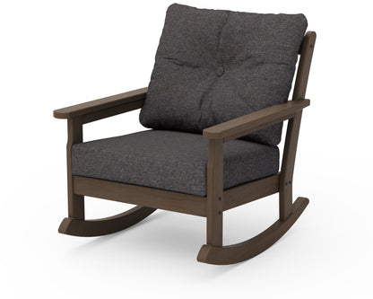 POLYWOOD Vineyard Deep Seating Rocking Chair in Kona / Ash Charcoal