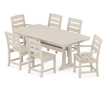 POLYWOOD Lakeside 7-Piece Dining Set with Trestle Legs in Sand