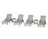 POLYWOOD Cottage 6-Piece Chaise Set with Arms and Wheels in Slate Grey