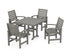 POLYWOOD Signature 5-Piece Farmhouse Dining Set in Slate Grey