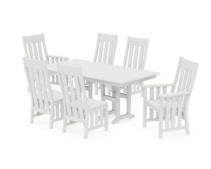 POLYWOOD Acadia 7-Piece Farmhouse Dining Set in Vintage White