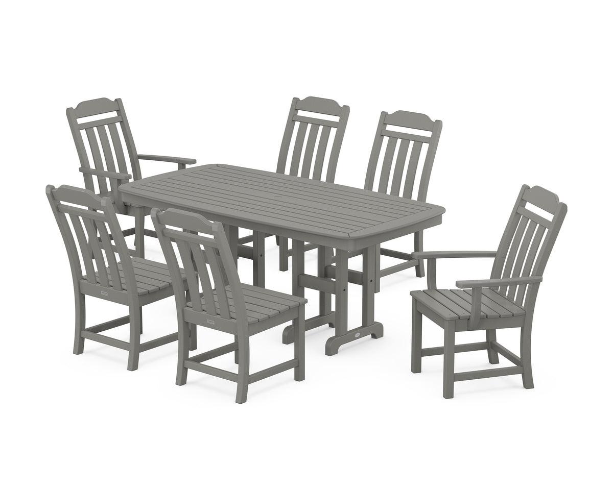 POLYWOOD Cottage 7-Piece Dining Set in Slate Grey