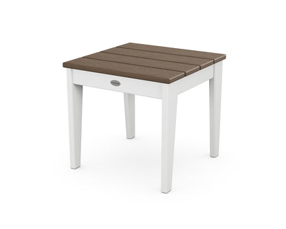 POLYWOOD Newport 18" Side Table in White / Kona