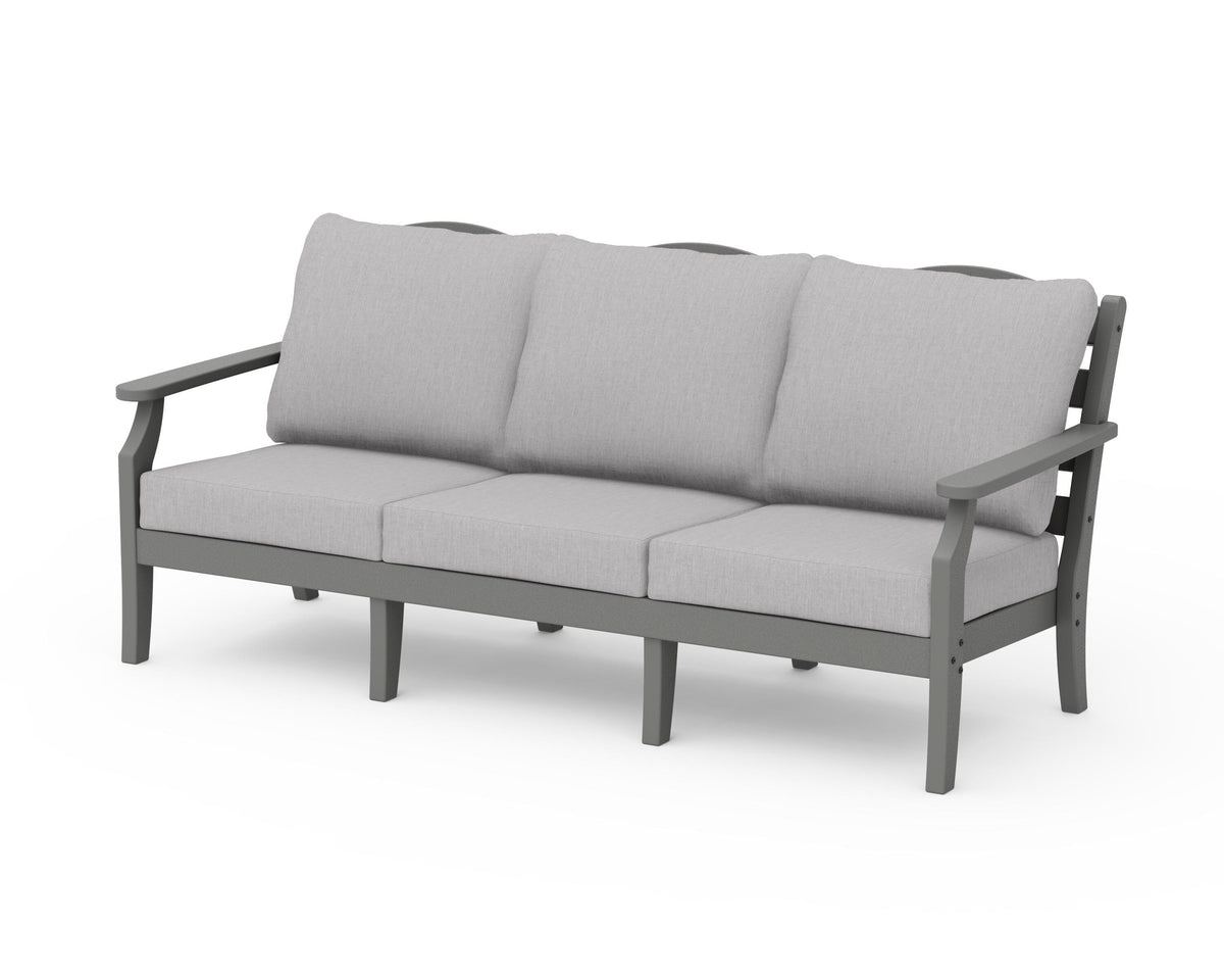 POLYWOOD Savannah Deep Seating Sofa in Slate Grey / Granite