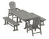 POLYWOOD South Beach 5-Piece Farmhouse Dining Set with Trestle Legs - 37" x 72" Table in Slate Grey