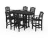 POLYWOOD Savannah Arm Chair 7-Piece Bar Set in Black