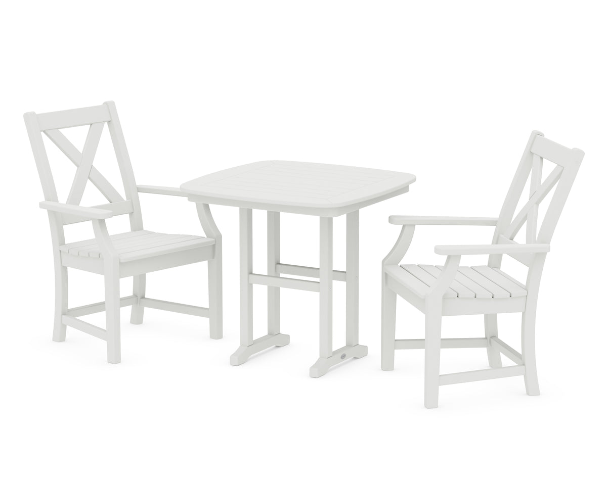 POLYWOOD Braxton 3-Piece Dining Set in Vintage White