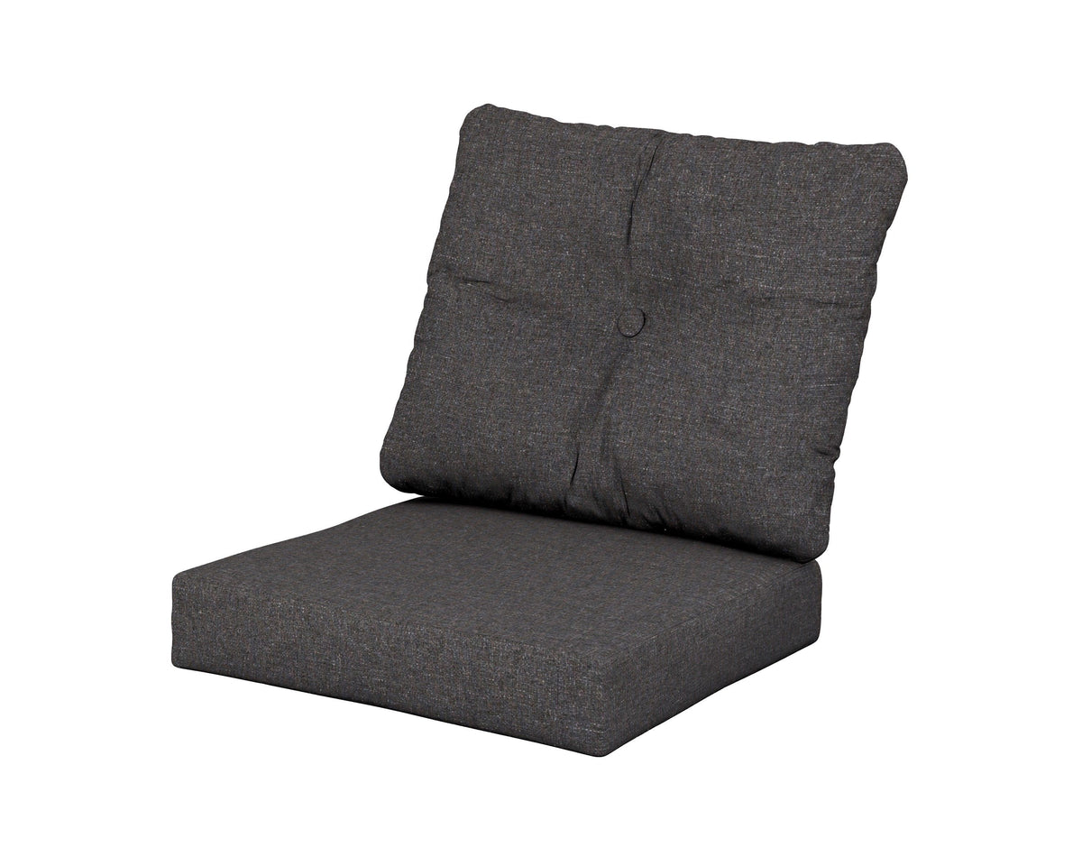 POLYWOOD Vineyard Seat/Back Cushion in Ash Charcoal