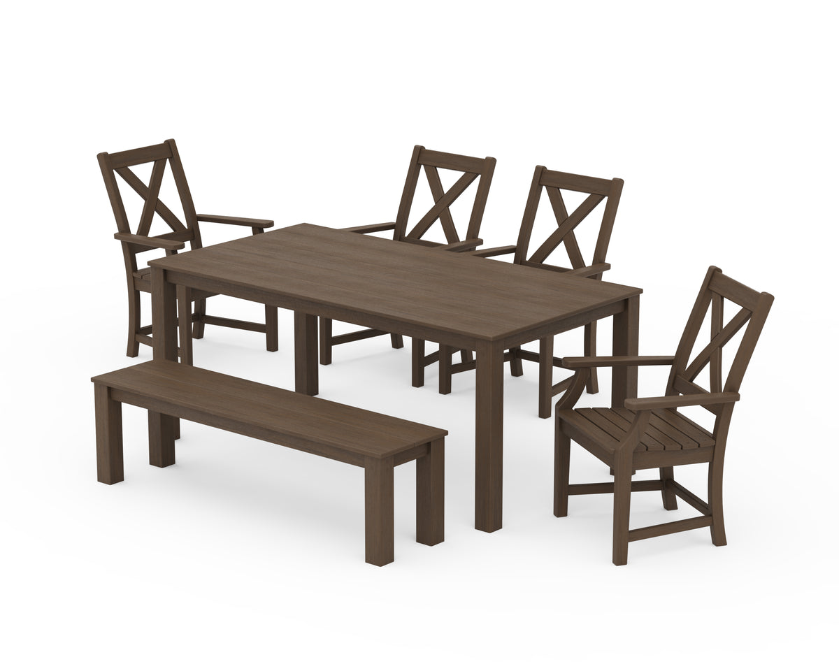POLYWOOD Braxton 6-Piece Parsons Dining Set with Bench in Kona
