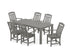 POLYWOOD Cottage Arm Chair 7-Piece Parsons Dining Set in Slate Grey
