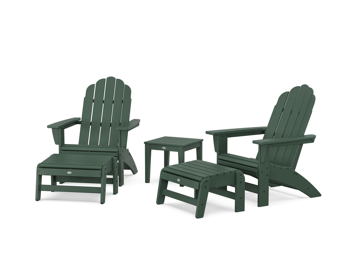 POLYWOOD 5-Piece Vineyard Grand Adirondack Set in Green