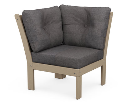POLYWOOD Vineyard Modular Corner Chair in Vintage Sahara / Ash Charcoal