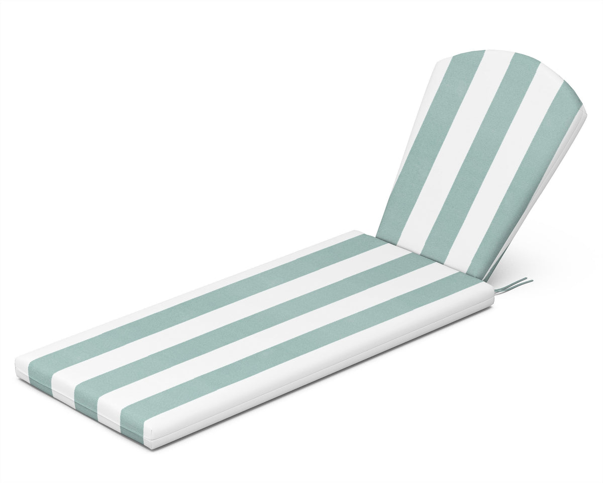 POLYWOOD Chaise Cushion in Cabana Stripe Glacier Spa