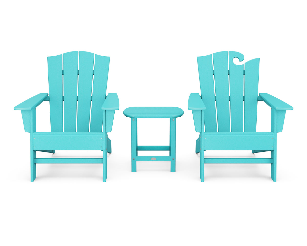 POLYWOOD Wave Collection 3-Piece Set in Aruba