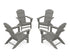 POLYWOOD Nautical 4-Piece Adirondack Conversation Set in Slate Grey