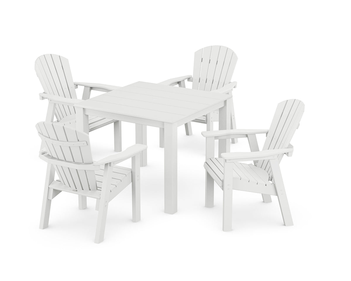 POLYWOOD Seashell Coast 5-Piece Parsons Dining Set in White