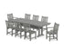 POLYWOOD Traditional Garden 9-Piece Farmhouse Dining Set with Trestle Legs in Slate Grey