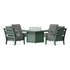POLYWOOD Savannah 5-Piece Deep Seating Set with Fire Pit Table in Green