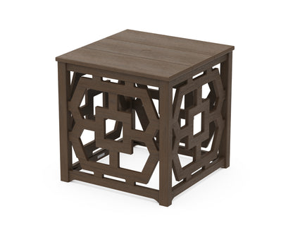 POLYWOOD Chinoiserie Umbrella Stand Accent Table in Kona