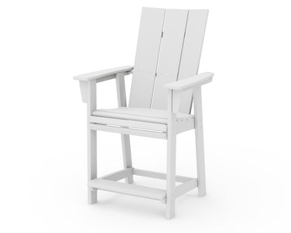 POLYWOOD Modern Curveback Adirondack Counter Chair in White