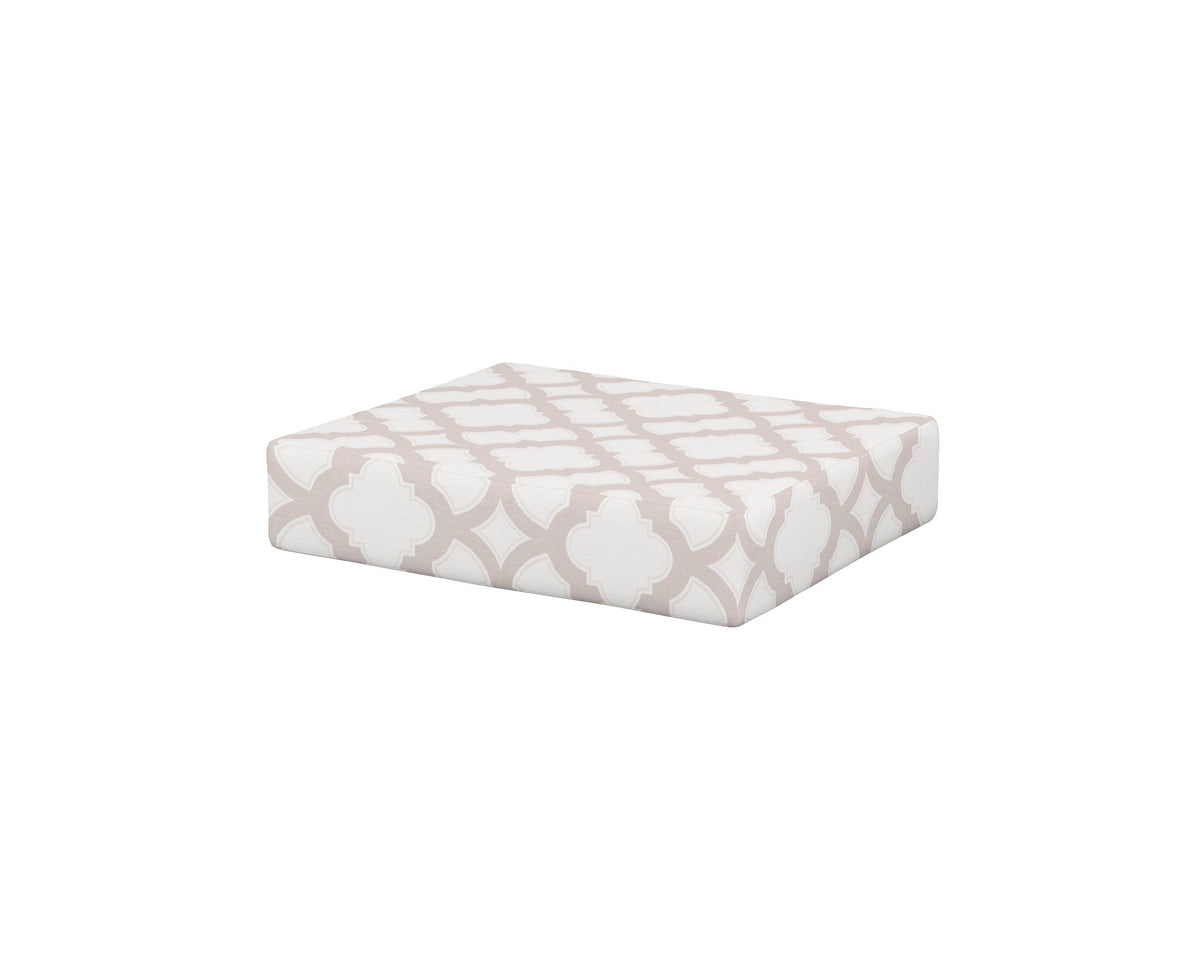 POLYWOOD Acadia Ottoman Cushion in Trellis Dune Burlap