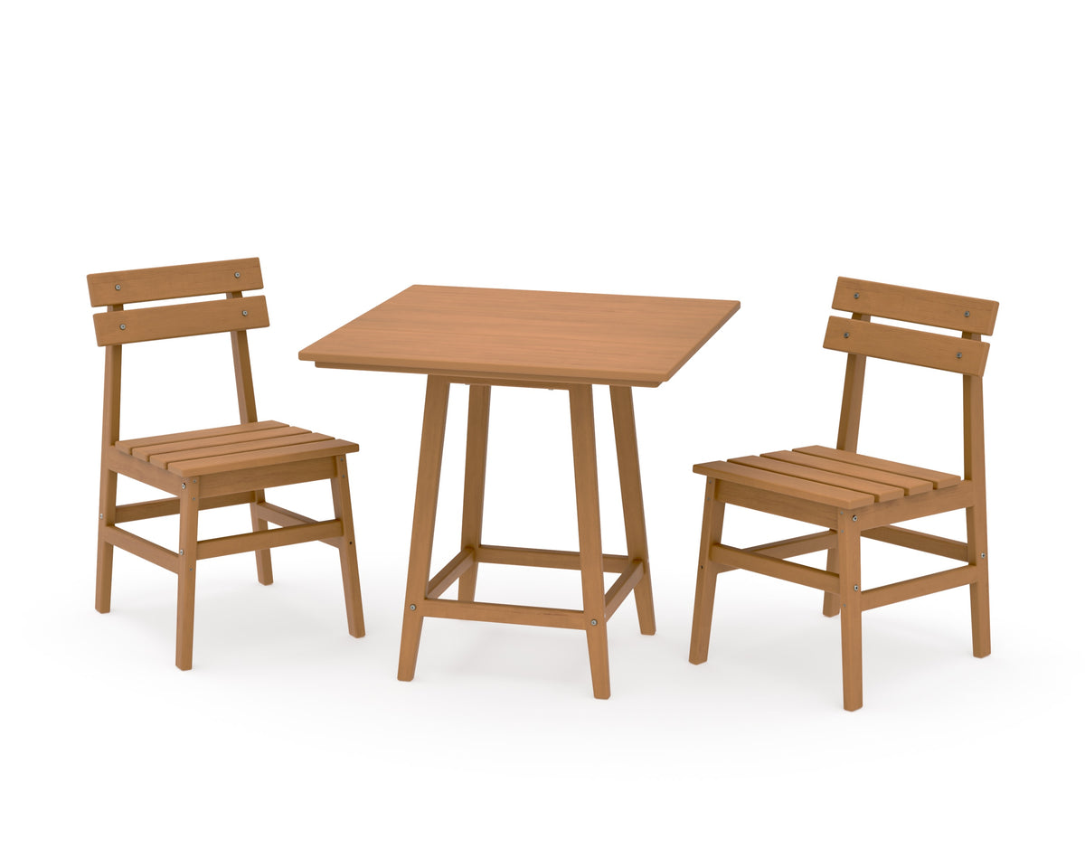 POLYWOOD Modern Studio Plaza Chair 3-Piece Bistro Dining Set in Natural